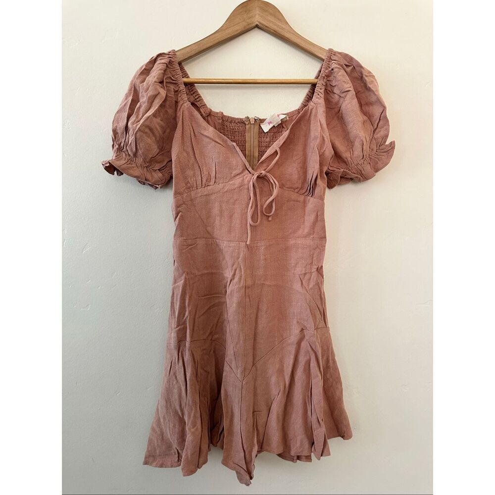 🌸 Peach Love Mauve Pink Brown Summer Concert Romper Size Small NWOT